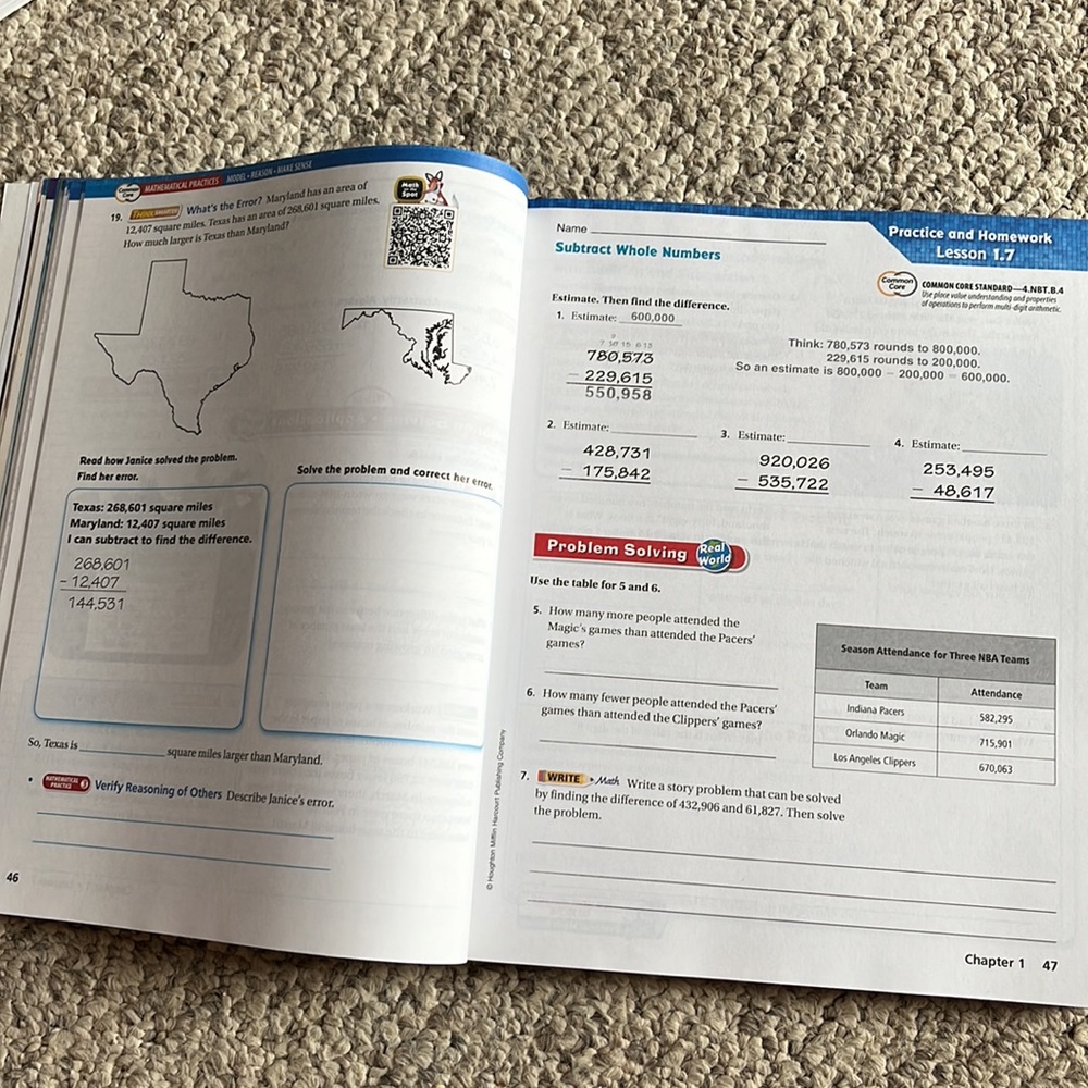 Go Math! 4th Grade, Volume 1 - Picture 9 of 11